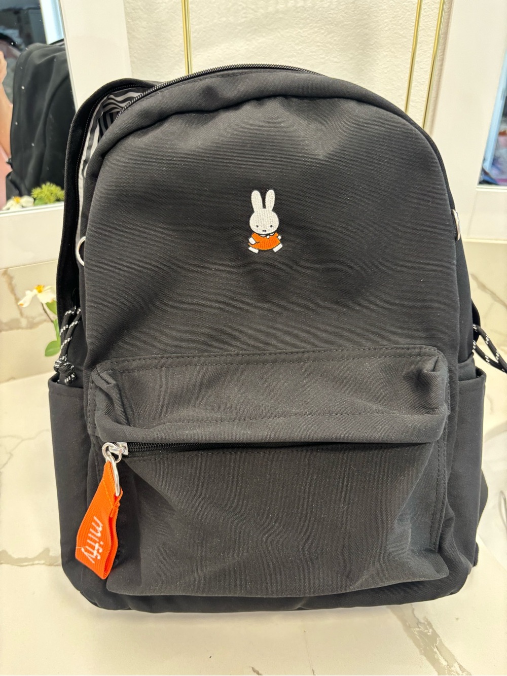 Miffy🐰🩶 Black Backpack with Orange Accent - Picture 1 of 7